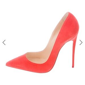 🔥 RARE Christian Louboutin So Kate 120 Persimmon Red Suede Pumps 38 🔥